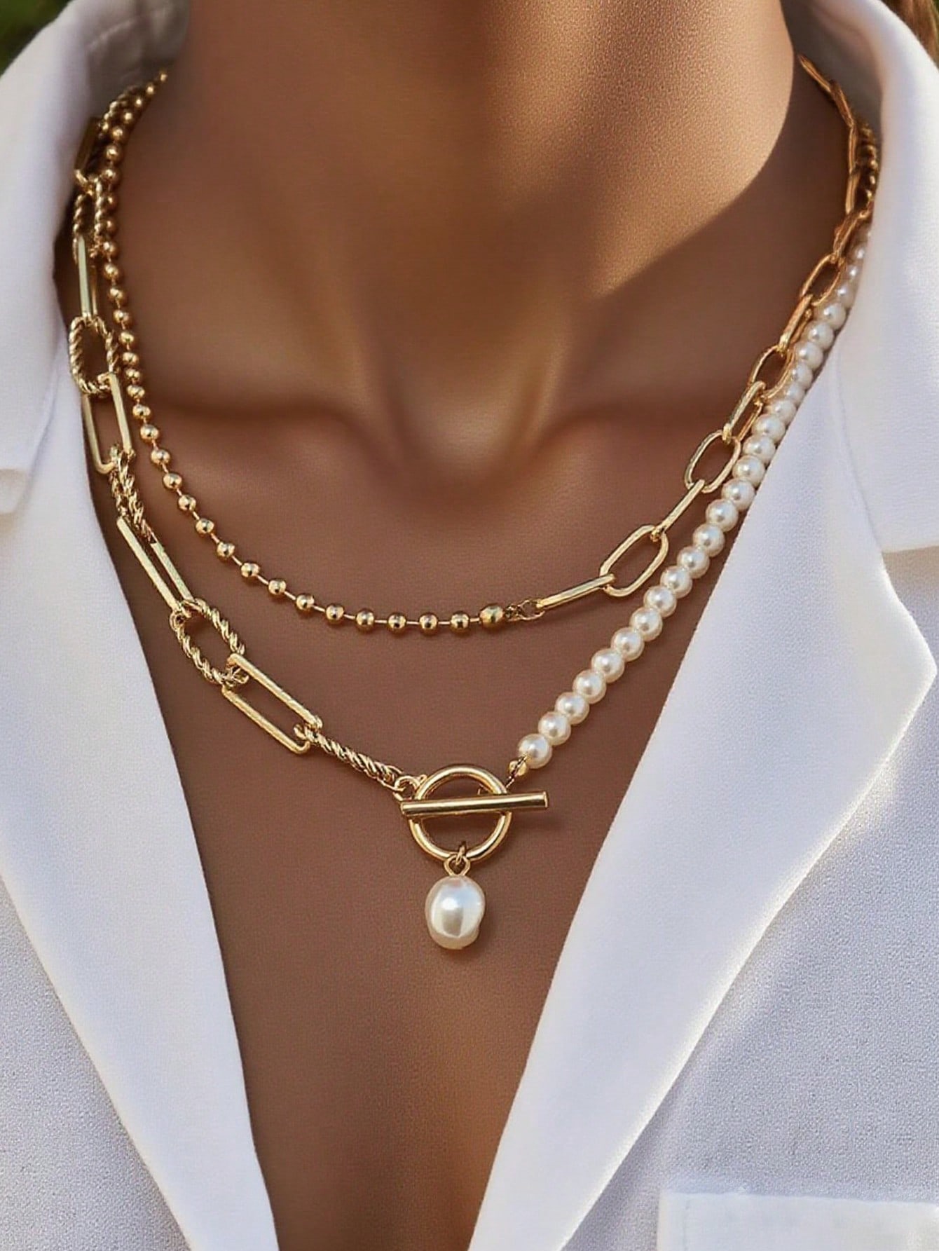 Naszyjnik Golden Pearl Balance