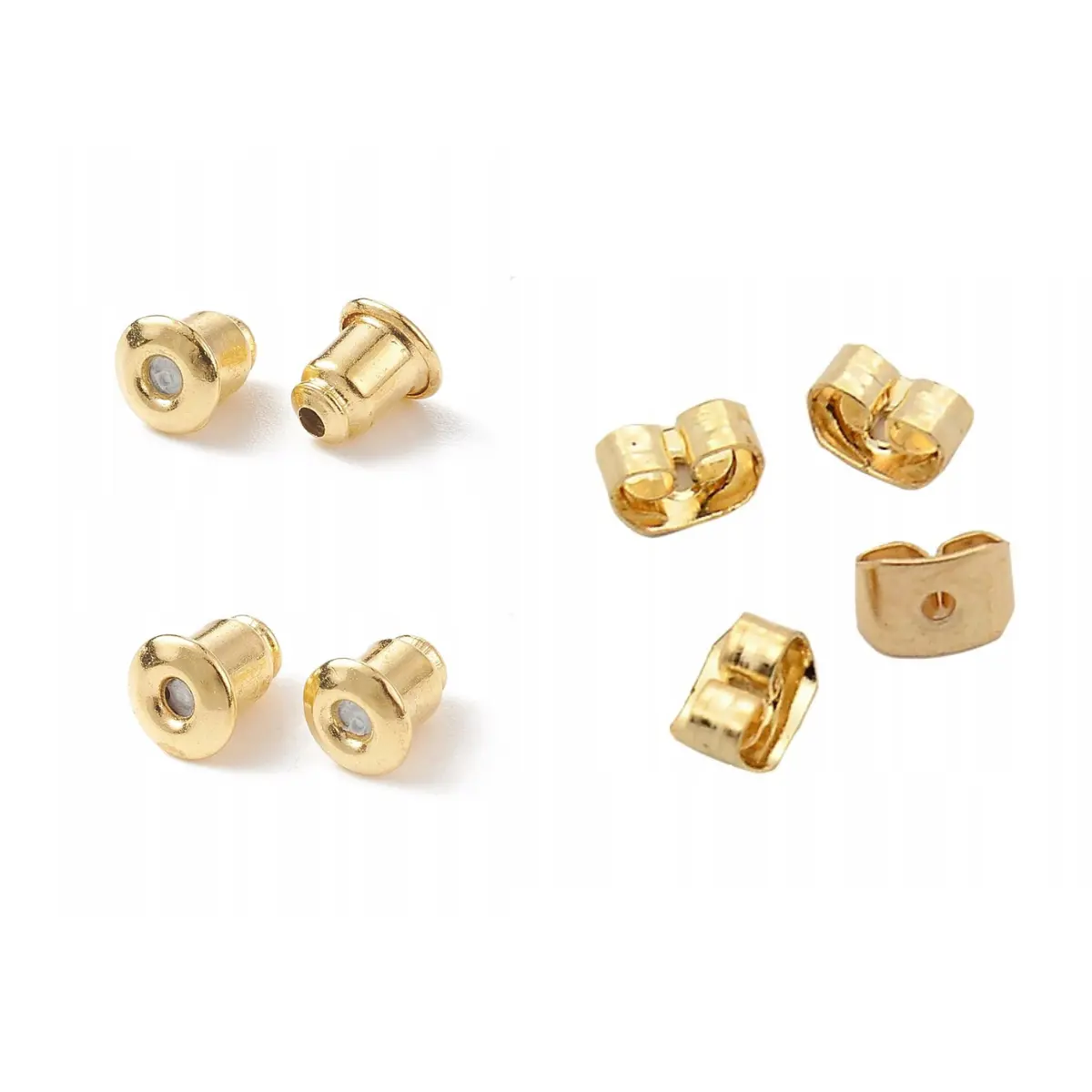Zapasowe zatyczki do kolczyków 4 pary złote